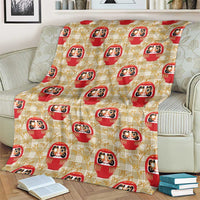 Japanese Daruma Doll Blanket Palaka With Seamless Bamboo Pattern - Polynesian Pride