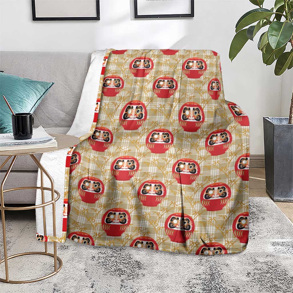 Japanese Daruma Doll Blanket Palaka With Seamless Bamboo Pattern - Polynesian Pride