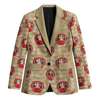 Japanese Daruma Doll Blazer Palaka With Seamless Bamboo Pattern - Polynesian Pride