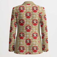 Japanese Daruma Doll Blazer Palaka With Seamless Bamboo Pattern - Polynesian Pride