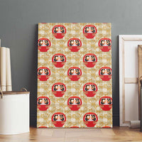 Japanese Daruma Doll Canvas Wall Art Palaka With Seamless Bamboo Pattern LT14 - Polynesian Pride