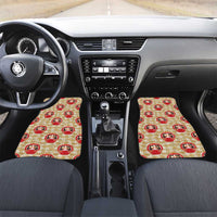 Japanese Daruma Doll Car Mats Palaka With Seamless Bamboo Pattern LT14 Set 2pcs - Front Beige - Polynesian Pride