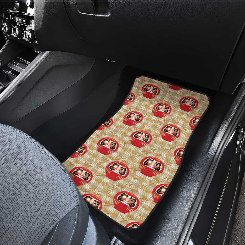 Japanese Daruma Doll Car Mats Palaka With Seamless Bamboo Pattern LT14 - Polynesian Pride