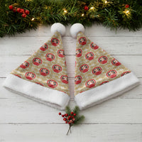 Japanese Daruma Doll Christmas Santa Hat Palaka With Seamless Bamboo Pattern LT14 - Polynesian Pride