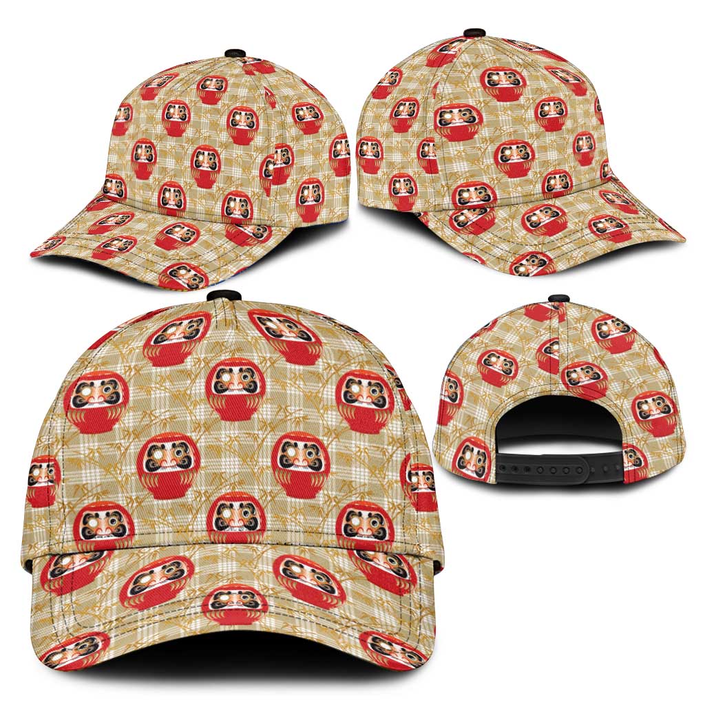 Japanese Daruma Doll Classic Cap Palaka With Seamless Bamboo Pattern LT14 - Polynesian Pride