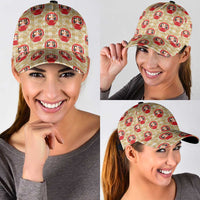 Japanese Daruma Doll Classic Cap Palaka With Seamless Bamboo Pattern LT14 - Polynesian Pride