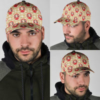 Japanese Daruma Doll Classic Cap Palaka With Seamless Bamboo Pattern LT14 - Polynesian Pride