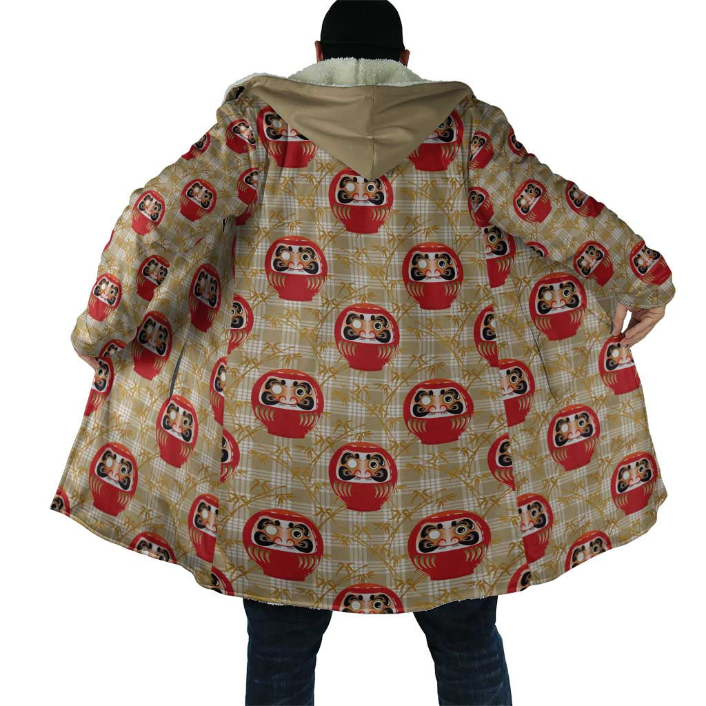Japanese Daruma Doll Cloak Palaka With Seamless Bamboo Pattern - Polynesian Pride