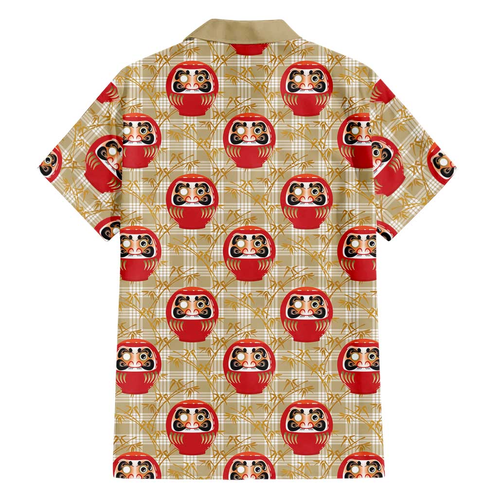 Japanese Daruma Doll Family Matching Off The Shoulder Long Sleeve Dress and Hawaiian Shirt Palaka With Seamless Bamboo Pattern LT14 - Polynesian Pride