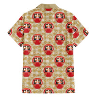 Japanese Daruma Doll Family Matching Off Shoulder Maxi Dress and Hawaiian Shirt Palaka With Seamless Bamboo Pattern LT14 - Polynesian Pride