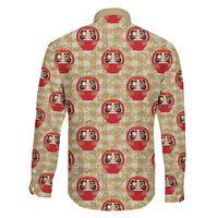 Japanese Daruma Doll Family Matching Off Shoulder Maxi Dress and Hawaiian Shirt Palaka With Seamless Bamboo Pattern LT14 - Polynesian Pride