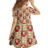 Japanese Daruma Doll Family Matching Puletasi and Hawaiian Shirt Palaka With Seamless Bamboo Pattern LT14 - Polynesian Pride