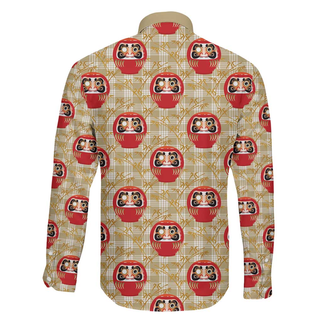 Japanese Daruma Doll Family Matching Puletasi and Hawaiian Shirt Palaka With Seamless Bamboo Pattern LT14 - Polynesian Pride