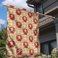 Japanese Daruma Doll Garden Flag Palaka With Seamless Bamboo Pattern - Polynesian Pride