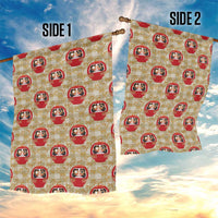 Japanese Daruma Doll Garden Flag Palaka With Seamless Bamboo Pattern - Polynesian Pride