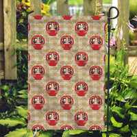 Japanese Daruma Doll Garden Flag Palaka With Seamless Bamboo Pattern - Polynesian Pride