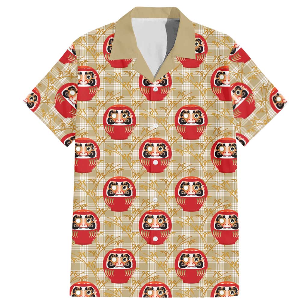 Japanese Daruma Doll Hawaiian Shirt Palaka With Seamless Bamboo Pattern - Polynesian Pride