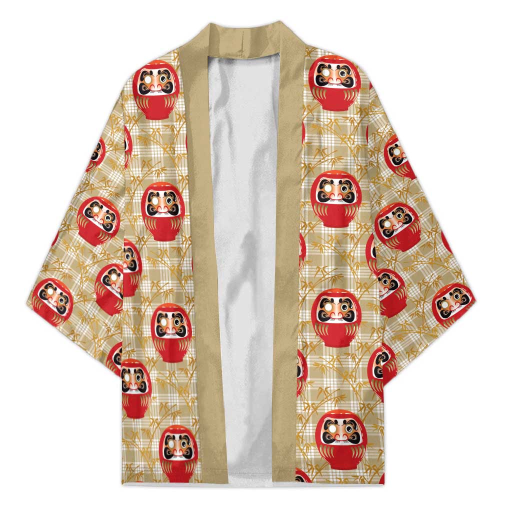 Japanese Daruma Doll Kimono Palaka With Seamless Bamboo Pattern - Polynesian Pride