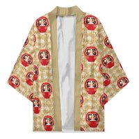 Japanese Daruma Doll Kimono Palaka With Seamless Bamboo Pattern - Polynesian Pride