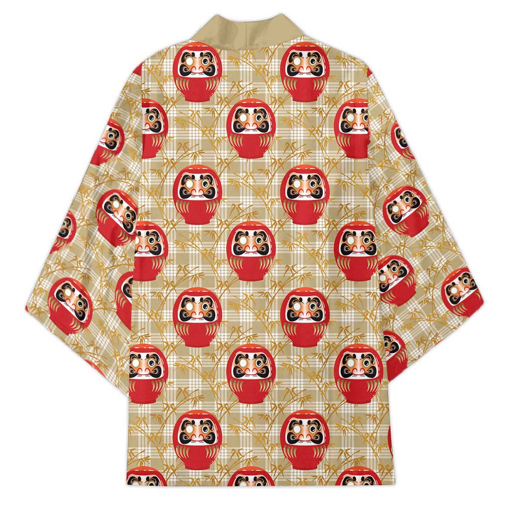 Japanese Daruma Doll Kimono Palaka With Seamless Bamboo Pattern - Polynesian Pride