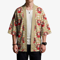 Japanese Daruma Doll Kimono Palaka With Seamless Bamboo Pattern - Polynesian Pride