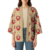 Japanese Daruma Doll Kimono Palaka With Seamless Bamboo Pattern - Polynesian Pride