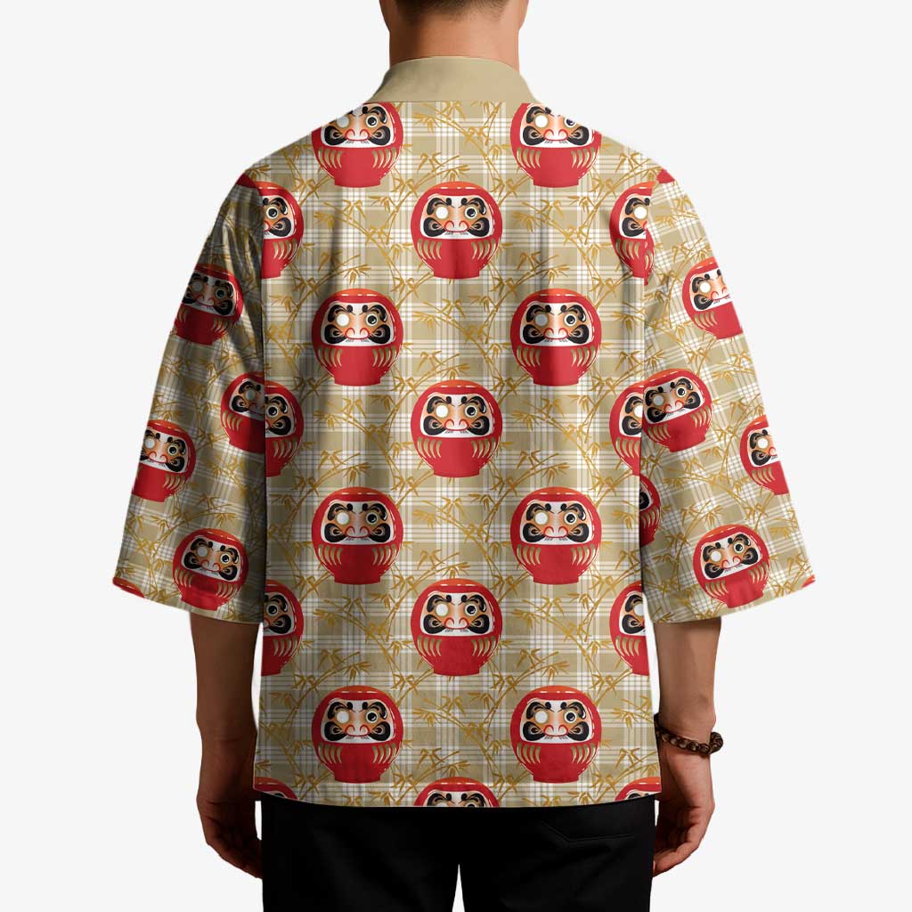 Japanese Daruma Doll Kimono Palaka With Seamless Bamboo Pattern - Polynesian Pride