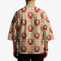 Japanese Daruma Doll Kimono Palaka With Seamless Bamboo Pattern - Polynesian Pride