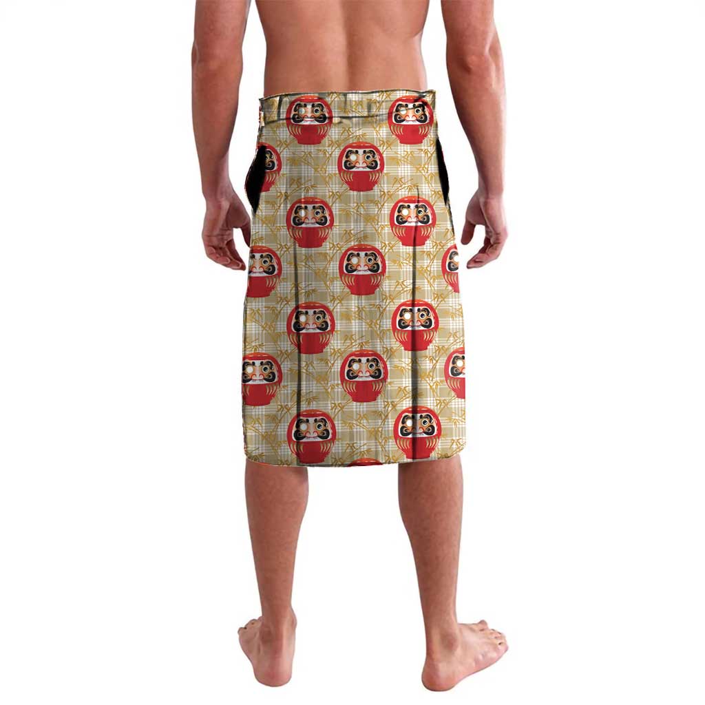Japanese Daruma Doll Lavalava Palaka With Seamless Bamboo Pattern LT14 - Polynesian Pride