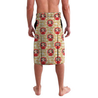 Japanese Daruma Doll Lavalava Palaka With Seamless Bamboo Pattern LT14 - Polynesian Pride