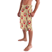 Japanese Daruma Doll Lavalava Palaka With Seamless Bamboo Pattern LT14 - Polynesian Pride