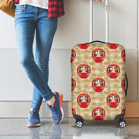 Japanese Daruma Doll Luggage Cover Palaka With Seamless Bamboo Pattern - Polynesian Pride