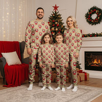 Japanese Daruma Doll Christmas Pajama Set Palaka With Seamless Bamboo Pattern LT14 - Polynesian Pride