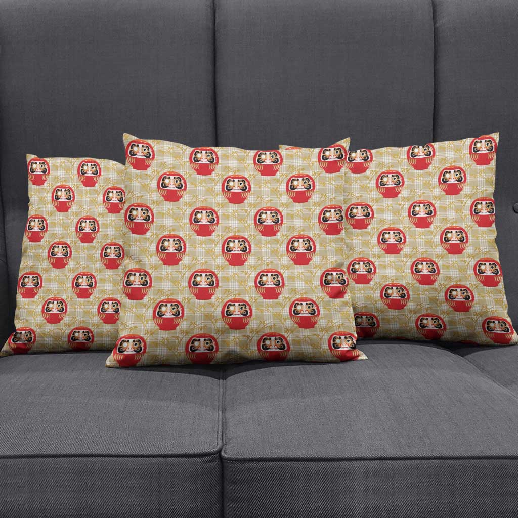Japanese Daruma Doll Pillow Cover Palaka With Seamless Bamboo Pattern LT14 - Polynesian Pride