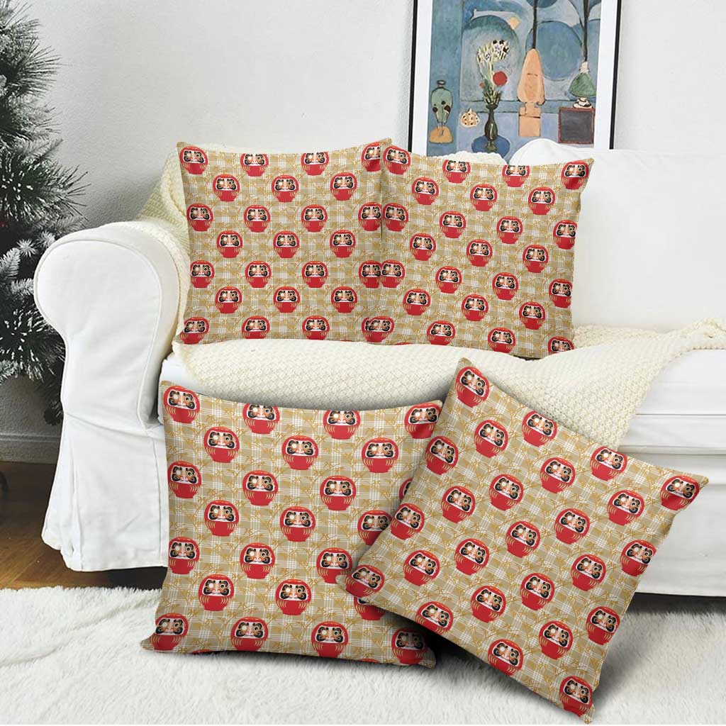 Japanese Daruma Doll Pillow Cover Palaka With Seamless Bamboo Pattern LT14 - Polynesian Pride