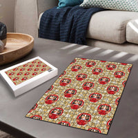 Japanese Daruma Doll Puzzle Palaka With Seamless Bamboo Pattern - Polynesian Pride