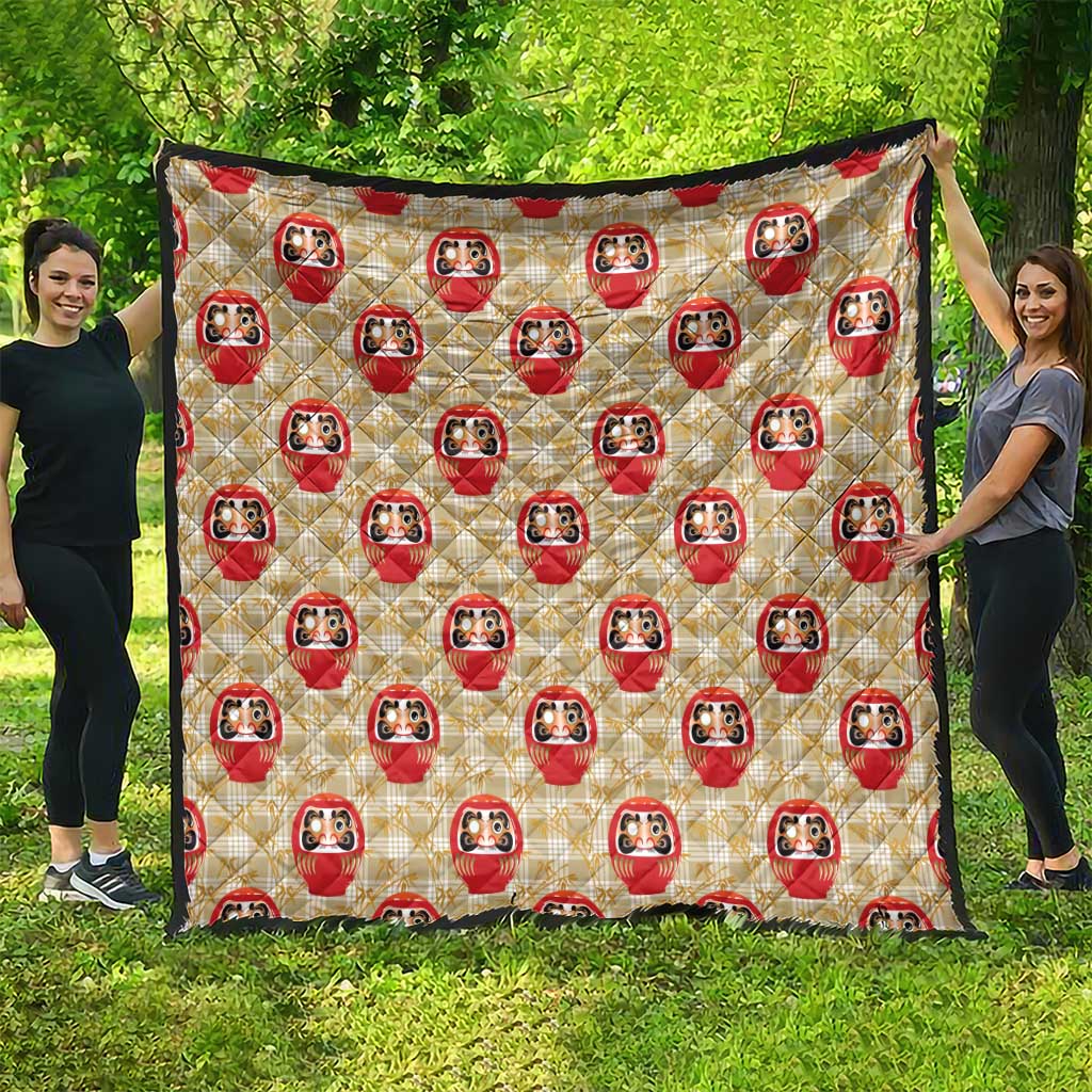 Japanese Daruma Doll Quilt Palaka With Seamless Bamboo Pattern LT14 - Polynesian Pride