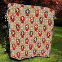 Japanese Daruma Doll Quilt Palaka With Seamless Bamboo Pattern LT14 - Polynesian Pride