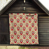 Japanese Daruma Doll Quilt Palaka With Seamless Bamboo Pattern LT14 - Polynesian Pride