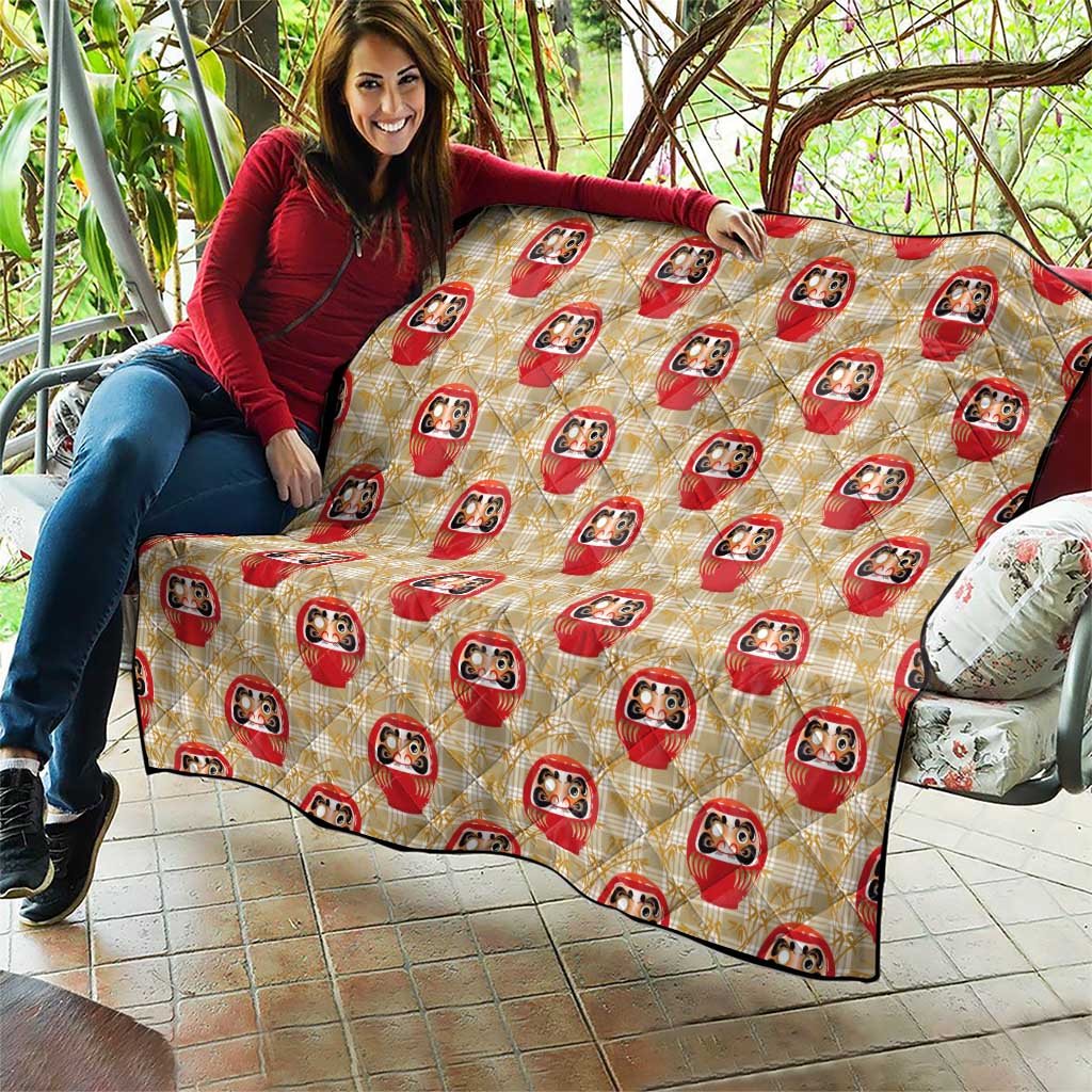 Japanese Daruma Doll Quilt Palaka With Seamless Bamboo Pattern LT14 - Polynesian Pride