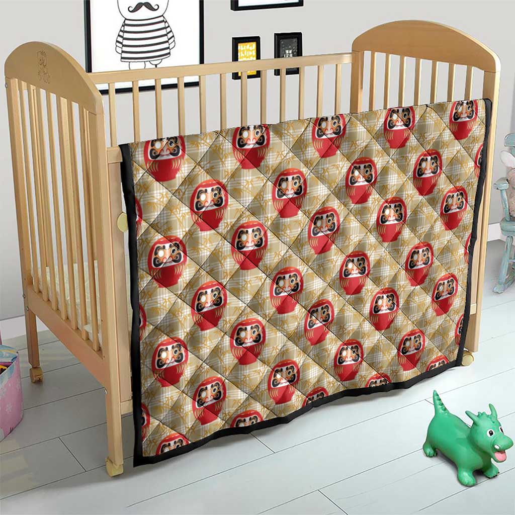 Japanese Daruma Doll Quilt Palaka With Seamless Bamboo Pattern LT14 - Polynesian Pride