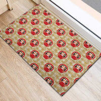 Japanese Daruma Doll Rubber Doormat Palaka With Seamless Bamboo Pattern LT14 - Polynesian Pride