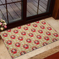 Japanese Daruma Doll Rubber Doormat Palaka With Seamless Bamboo Pattern LT14 - Polynesian Pride