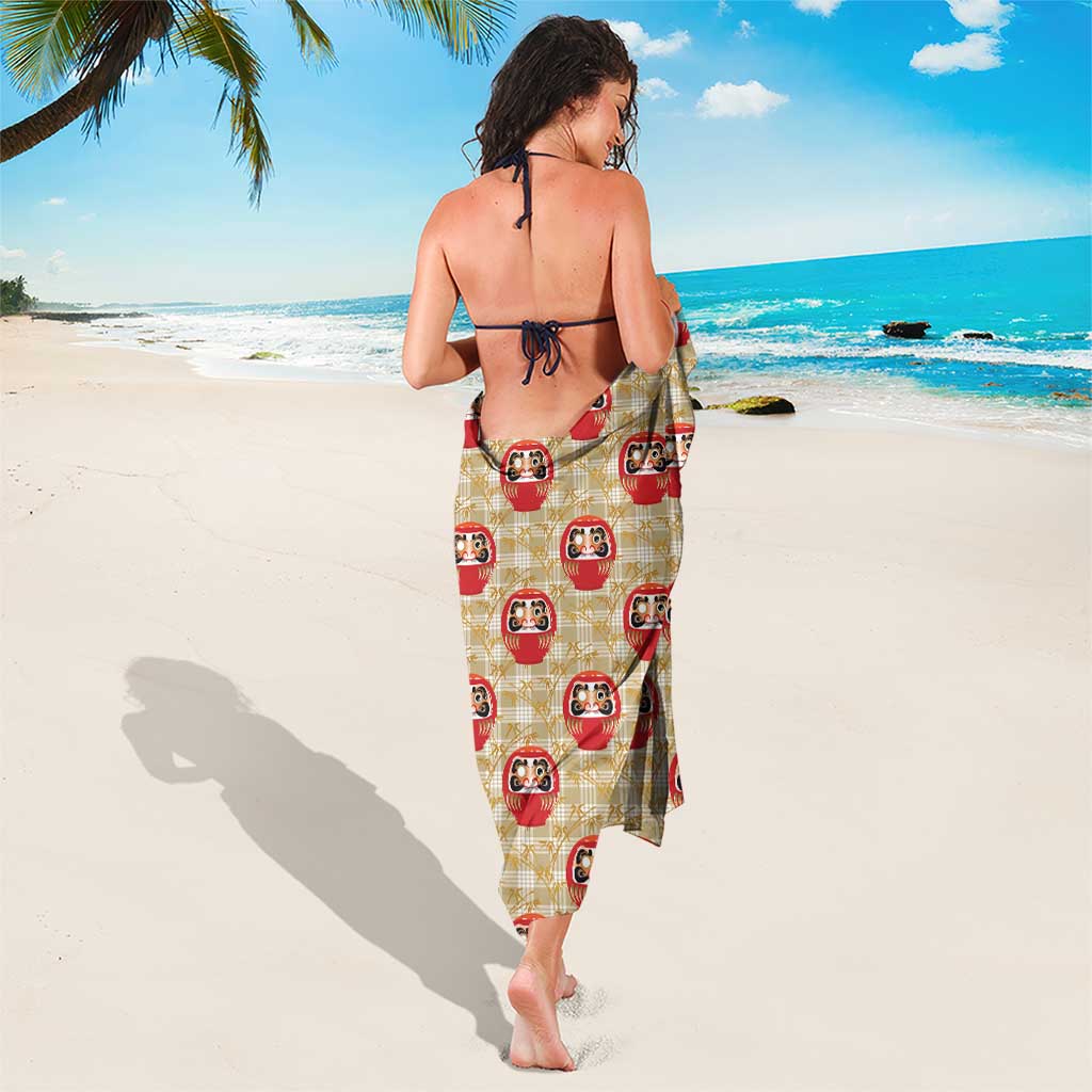 Japanese Daruma Doll Sarong Palaka With Seamless Bamboo Pattern LT14 - Polynesian Pride