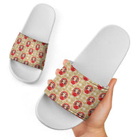 Japanese Daruma Doll Slide Sandals Palaka With Seamless Bamboo Pattern LT14 - Polynesian Pride