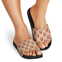 Japanese Daruma Doll Slide Sandals Palaka With Seamless Bamboo Pattern LT14 - Polynesian Pride