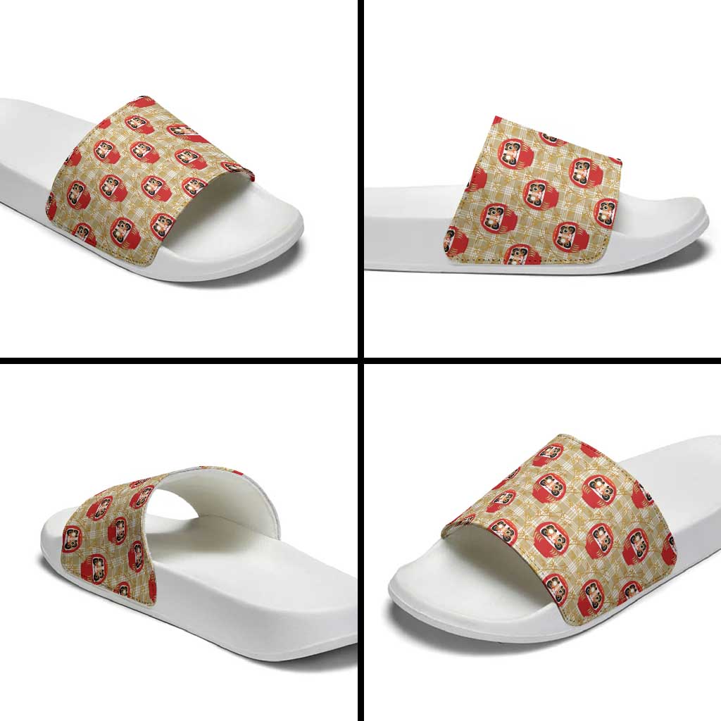 Japanese Daruma Doll Slide Sandals Palaka With Seamless Bamboo Pattern LT14 - Polynesian Pride