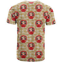 Japanese Daruma Doll T Shirt Palaka With Seamless Bamboo Pattern - Polynesian Pride
