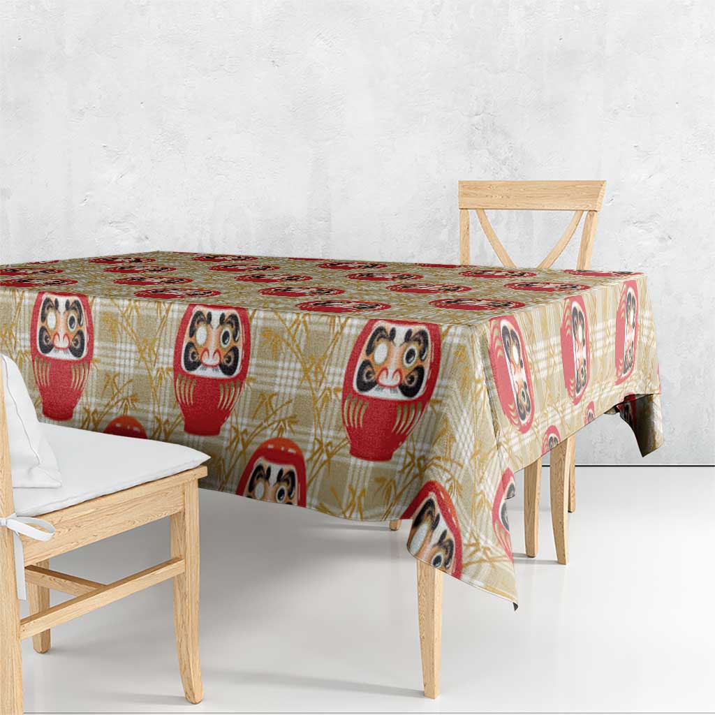 Japanese Daruma Doll Tablecloth Palaka With Seamless Bamboo Pattern LT14 - Polynesian Pride
