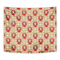 Japanese Daruma Doll Tapestry Palaka With Seamless Bamboo Pattern LT14 - Polynesian Pride